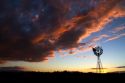 Windmill at sunset near Wilcox, Arizona, USA.