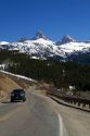 View of the west slope of the Teton Mountain range in Wyoming, USA.