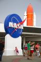 Tourists at the John F. Kennedy Space Center, Merritt Island, Florida, USA.