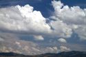 Cumulus clouds in the sky above Boise, Idaho, USA.